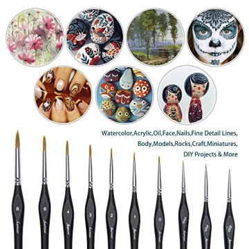 Fuumuui Miniature Paint Brush Set for Detail Painting
