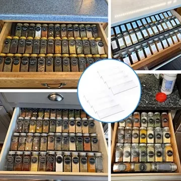 MIUKAA Clear Acrylic Spice Drawer Organizer Expandable 4 Tier