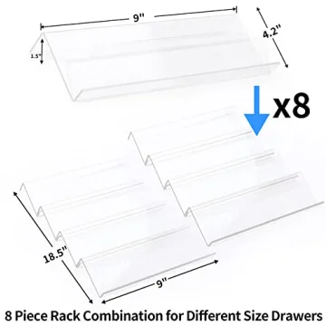 MIUKAA Clear Acrylic Spice Drawer Organizer Expandable 4 Tier