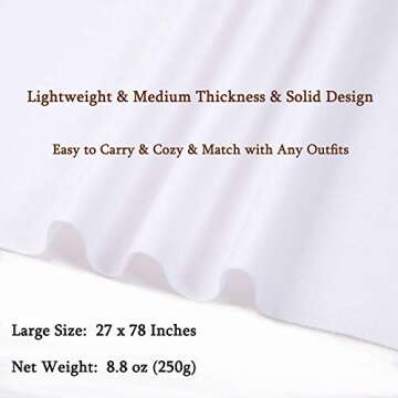 vimate Pashmina Shawls and Wraps, Women White Bridesmaid Pashmina Scarfs and Shawls for Wedding Bridal(White)