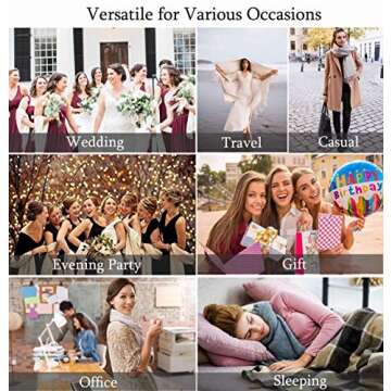 vimate Pashmina Shawls and Wraps, Women White Bridesmaid Pashmina Scarfs and Shawls for Wedding Bridal(White)