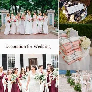 vimate Pashmina Shawls and Wraps, Women White Bridesmaid Pashmina Scarfs and Shawls for Wedding Bridal(White)