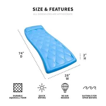 SwimWays Aquaria Avena Lounge Cell Foam Pool Float - Blue