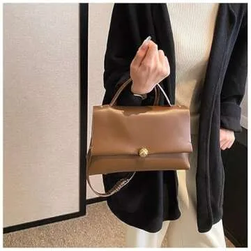 Farcauo Women's Top-Handle Brown Satchel Bags - Vintage Purse and Handbags