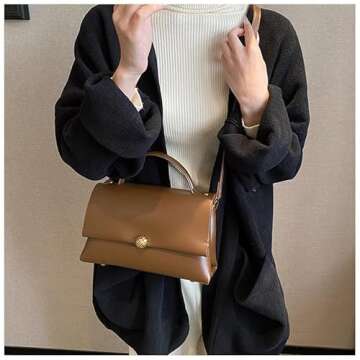 Farcauo Women's Top-Handle Brown Satchel Bags - Vintage Purse and Handbags