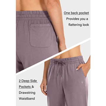 SANTINY Women's Cotton Sweatpants for Yoga and Lounge