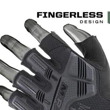 Mechanix Wear M-Pact Fingerless Tactical Work Gloves for Precision Control