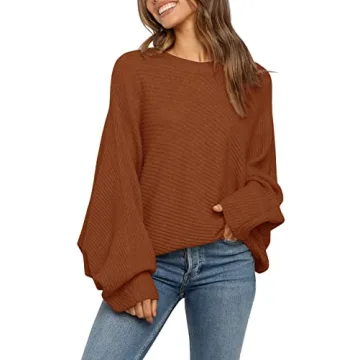 Mafulus Women's Oversized Crewneck Sweater - Comfortable and Stylish Batwing Top