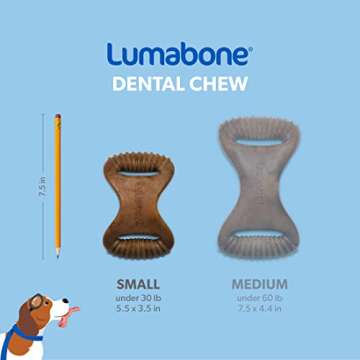 Lumabone Real Bacon Flavored Small Dental Dog Chew Toy