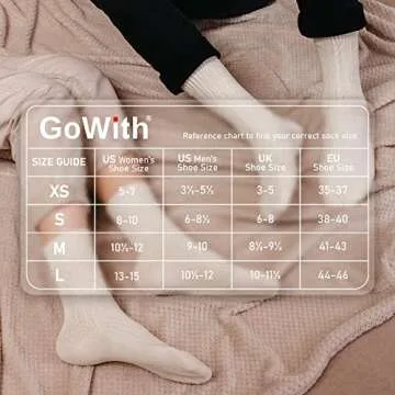 GoWith 4 Pairs Unisex Natural 97% Cotton Crew Socks, Comfy Cozy Breathable Seamless Casual Socks for...