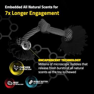 Playology Dri Tech Rope Dog Chew Toy for Medium Dogs up to 50lbs. | Engaging, All-Natural Chicken Scented Toy for Tough Chewers | Easy to Clean | Interactive and Non-Toxic