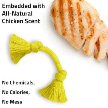 Playology Dri Tech Rope Dog Chew Toy for Medium Dogs up to 50lbs. | Engaging, All-Natural Chicken Scented Toy for Tough Chewers | Easy to Clean | Interactive and Non-Toxic