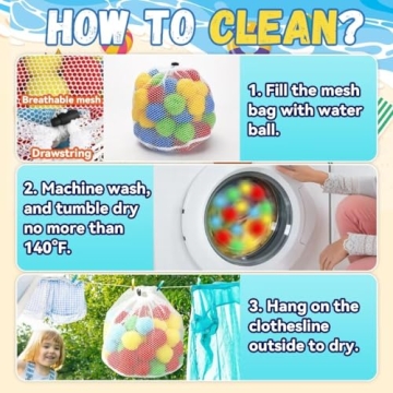 HEJIN 80 PCS Reusable Water Balls for Summer Fun