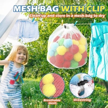 HEJIN 80 PCS Reusable Water Balls for Summer Fun
