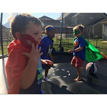 ADJOY 3 Pack Superhero Capes and Masks for Kids - Christmas Superhero Party Dress Up Costume - Red Green Blue