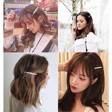Pearl Bobby Pins, Hair Pin Clips, Pearl Hair Barrettes For Women Girls (5 Styles, 5Pcs)