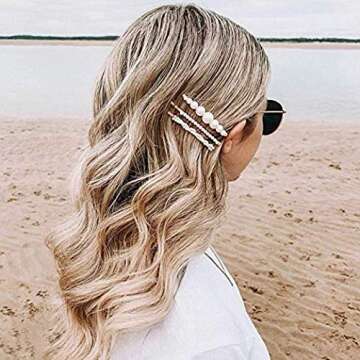 Pearl Bobby Pins, Hair Pin Clips, Pearl Hair Barrettes For Women Girls (5 Styles, 5Pcs)