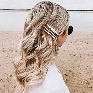 Pearl Bobby Pins, Hair Pin Clips, Pearl Hair Barrettes For Women Girls (5 Styles, 5Pcs)