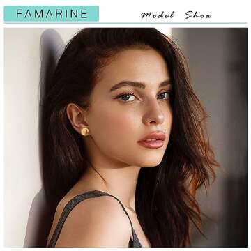 FAMARINE Dot Earrings Gold Stud Earrings for Women Flat Round Earrings Minimalist Earrings Jewelry