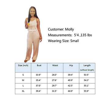 Women Casual Sleeveless Loose Wide Legs Jumpsuit Criss Cross Backless Long Pant Rompers with Pockets Blush Large