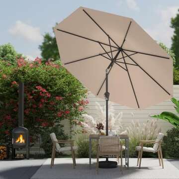 AreShark 9 FT Outdoor Patio Umbrella for Gardens and Markets