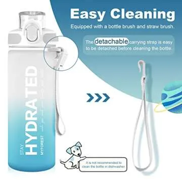 MYFOREST Tritan Water Bottle - 24oz with Removable Straw