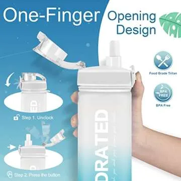 MYFOREST Tritan Water Bottle - 24oz with Removable Straw