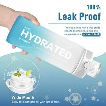 MYFOREST Tritan Water Bottle - 24oz with Removable Straw