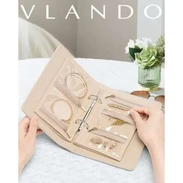 Vlando Travel Jewelry Organizer for Stylish Traveling Women