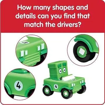 hand2mind Numberblocks Mini Vehicles, Race Car Toys, Toy Vehicle Playsets, Play Figure Playsets, Small Figurines for Kids, Number Toys, Counting Toys, Math Toys for Kids 3-5, Birthday Gifts for Kids