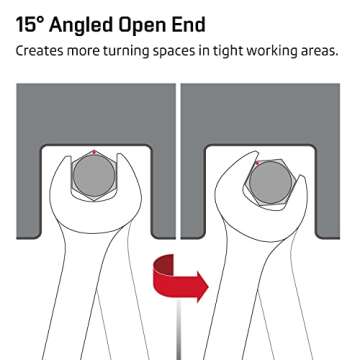 Premium Stubby Combination Wrench Set with Roll-up Pouch, 12-Piece, Metric, 8mm to 19mm, No Skipped Size | Cr-V Steel, Mirror Polished Finish | Short Length and Slim Body, Perfect for Confined Areas