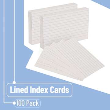 Mr. Pen- Lined Index Cards, 3x5, 100 Cards, Flash Cards, Note Cards, Index Card, Study Cards, Flash ...