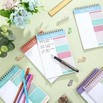 Hotop 6 Pcs To Do List Notepad Daily Planner to Do Notebook Daily to Do Notepad Daily List Planner for Classroom Office, 30 Sheets/Pcs(7.87 x 5.12 Inch, Fresh Style)