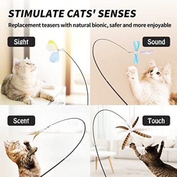 uahpet Cat Wand Interactive Toy Set for Indoor Cats
