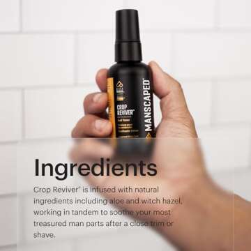 MANSCAPED® The Crop Reviver®, Hydrating & Refreshing Men's Body Toner Spray, Cooling Groin Spritz with Soothing Aloe Vera, Below-The-Waist Odor Neutralizer, 2oz (2 Pack)