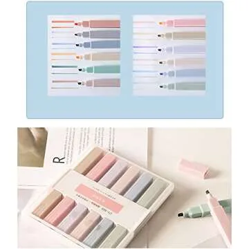 KERRT 12Pack Aesthetic Pastel Highlighters for Note-Taking