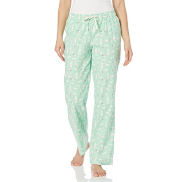 Comfortable Plus Size Mint Green Forest Animals Flannel Pajamas