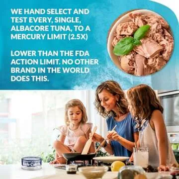 Safe Catch Wild Albacore Tuna Canned Low Mercury Can Tuna Fish Steak Gluten-Free Keto Food Non-GMO Kosher Paleo-Friendly High Protein Every Can Of Tuna Is Tested No Water Oil Tuna, Pack of 6 5oz