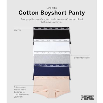 Victoria's Secret PINK Cotton Boyshort Panty Pack for Comfort