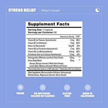 Health by Habit Stress Relief Supplement: Calm & Energy Booster 60 Caps