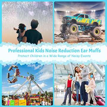 Onhear Kids Noise Cancelling Headphones, NRR 26dB Kids Ear Protection Earmuffs for Autism, Toddler, Children, Noise Cancelling Sound Proof Earmuffs/Headphones for Concerts, Air Shows, Fireworks