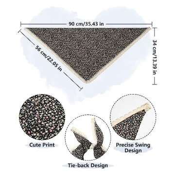 AWAYTR 3Pcs Hair Bandanas Head Kerchief for Women Girls Tie-Back Boho Hair Scarf Headband Bandana Triangle Head Scarf (Floral - Blue/Black/Yellow)