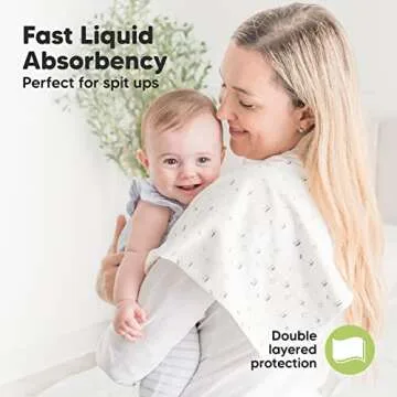 Organic Burp Cloths Baby Girl, Boy - 6-Pack Large Baby Burp Cloths, Super Absorbent Burping Cloths f...