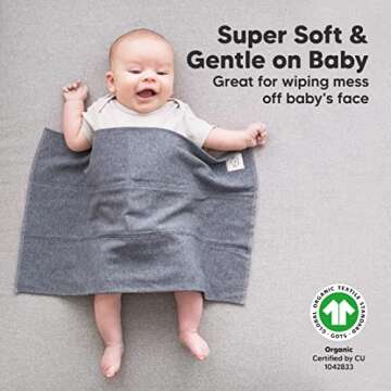 Organic Burp Cloths Baby Girl, Boy - 6-Pack Large Baby Burp Cloths, Super Absorbent Burping Cloths for Babies, Soft & Plush Cotton Burp Cloth, Spit Up Burp Rags, Newborn Burp Clothes (Neutrals)