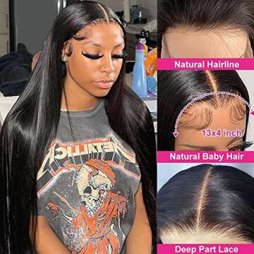 VIPbeauty 28 Inch 13x4 Transparent Lace Front Wig Human Hair 180 Density Brazilian Straight Virgin Human Hair Wig Lace Frontal Wig For Black Women Pre Plucked With Baby Hair