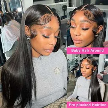 VIPbeauty 28 Inch 13x4 Transparent Lace Front Wig Human Hair 180 Density Brazilian Straight Virgin Human Hair Wig Lace Frontal Wig For Black Women Pre Plucked With Baby Hair
