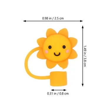 Cute Cartoon Silicone Straw Covers - 6 Pcs Reusable Caps