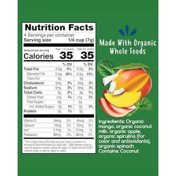 Amara Smoothie Melts - Mighty Sweet Greens - Baby Snacks Made With Fruits and Vegetables - Healthy Toddler Snacks For Your Kids Lunch Box - Organic Plant Based Yogurt Melts - 6 Resealable Bags