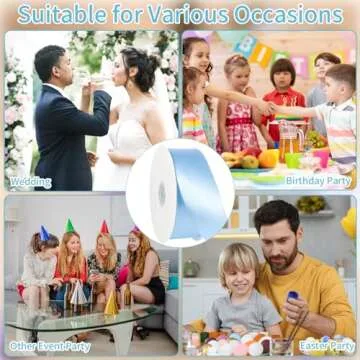 Blue Ribbon, 60 Yards 1 1/2 Inch Light Blue Ribbon Baby Blue Satin Ribbon Valentines Ribbon for Baby Shower Flower Bouquet Gift Wrapping Valentine's Day Decorations