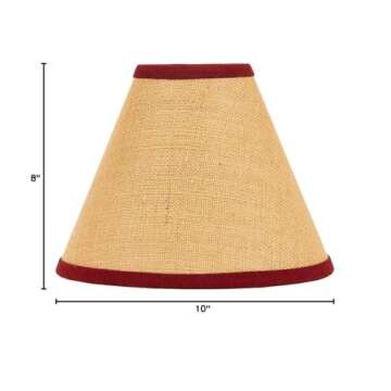 Burlap Stripe Barn Red 10" Bulb Clip Fabric Lamp Shade by Raghu
